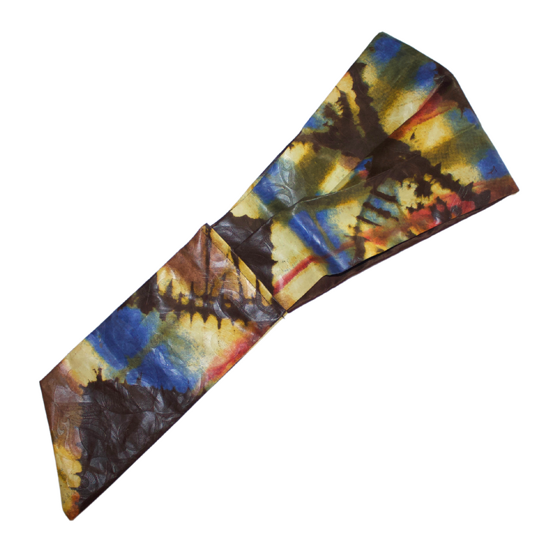 AMAZONITE 8" Wide Hand-Dyed Satin-Lined Headband