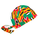 KENTE BLACK Satin-Lined Scrub Bonnet