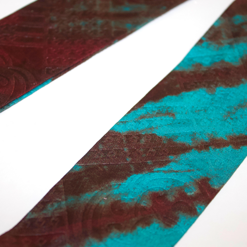 ORANGE TEAL 4" Wide Hand-Dyed Satin-Lined Headband