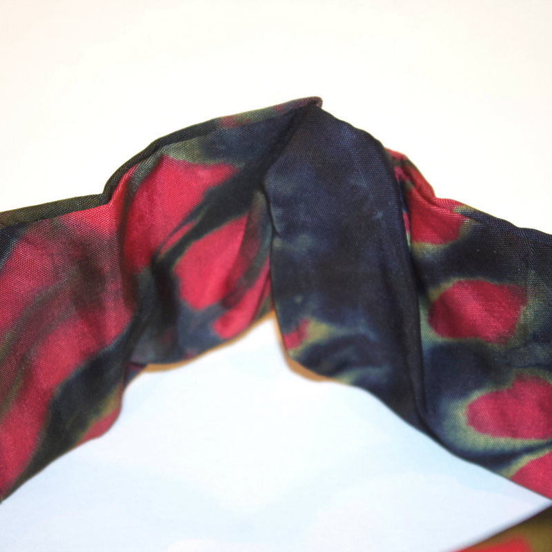 RUBY STORM Silk Hand-Dyed Elastic Back Headband
