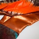 ORANGE TEAL 8" Wide Hand-Dyed Satin-Lined Headband