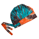 ORANGE TEAL Satin-lined Hand-Dyed Scrub Bonnet
